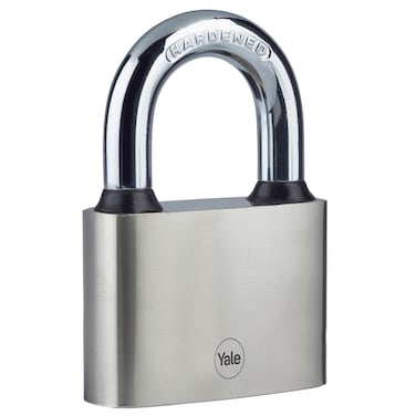 Yale  Y112701371 Iron Disc Padlock 70mm  Nickel Plated  Hardened Steel Shackle  Extreme Corrosion Resistance for Outdoor use