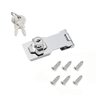 IEASYDWW Keyed Hasp Locks Cabinet Locks Twist Knob Keyed Locking Hasp for Cabinet Small Door Zinc Alloy with Iron Chrome Plating with Keys and Screws Silver 3 Inches