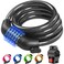 KEYSTP Bike Lock Cable with CombinationHigh Security 5Digit Resettable Combination Bicycle Lock AntiTheft Scooter Lock with Mounting Bracket for Bikes and Scooters12mm