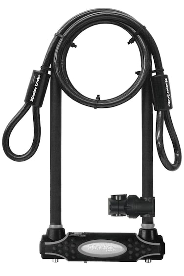 Master Lock Black Heavy Duty Outdoor ULock with Looped End Cable with 2 Keys AntiTheft Bike Lock with Extended Shackle Length for Motorcycles Electric Scooters with 2 keys 8285EC