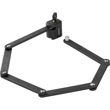 Retrospec Fortitude Folding Bike Lock  Heavy Duty AntiTheft 5mm Coated Steel Cut Resistant Bars Disc Cylinder Pick Resistant Lock with 2 Rust Resistant Keys and Lock Carrier