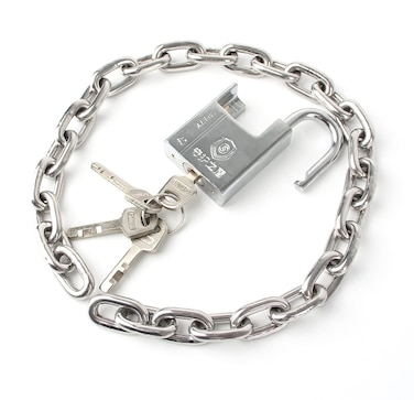 WANLIAN Security Chain and Lock KitChain LocksChain Length with 2 Inch Length40mm Cut Proof Lockfor Bikes Lockers File Cabinets Wardrobes Small Fences Refrigerator DoorScoote
