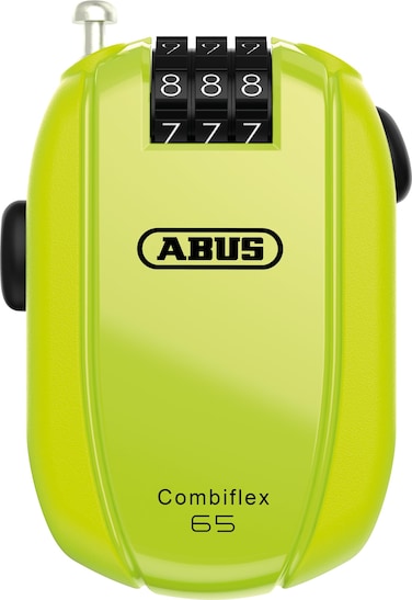 ABUS Combiflex cable lock  lock for securing skis helmet pram and luggage  Trip 6565 cm long  3 mm thick  with number code  yellow