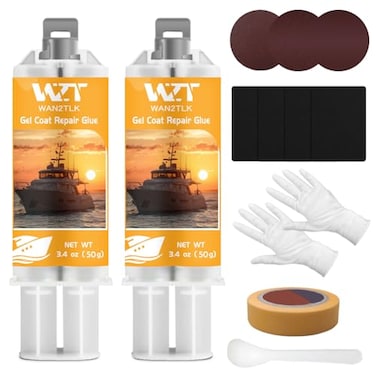 WAN2TLK 100ml Gel Coat Repair Kit for Boats Marine Fiberglass Repair Kit for Boats White Quickly Fix Crack Hole Scratch and Dent Fiberglass Boat Repair Kit for Fiberglass Porcelain Enamel