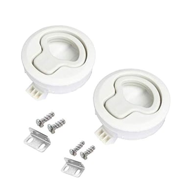 WJSKDQ Flush Pull Latch Slam Latch 14 Marine Hatch Latch Round for Boat Deck RV Cabinet Door Drawers 2 Pack OffWhite NonLocking
