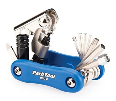 Park Tool MTC40 Bicycle MultiTool with 25 to 8mm Hex Wrenches T25  T30 Screwdriver Chain Tool  CO Inflator Adapter