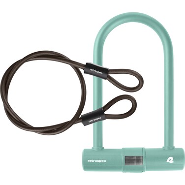 Retrospec Lookout ULock Bike Lock with 4Ft Security Cable Bracket Heavy Duty AntiTheft Bicycle Lock with 14mm Shackle Pick Resistant  Secure AntiRotation Design