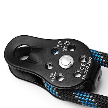 Airshi Climbing Pulley Rustproof Heavy Duty Aluminium Alloy 12mm Small Hole Pulley for Rope Climbing
