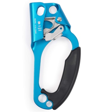 EPIC PEAK Right Hand Ascender  Strong Climbing Equipment with Ergonomic Rubber Handle and Steel Cam  Best Used with 812mm Rope  Sport Climber Arborist and Mountaineering Safety Tool with Decal