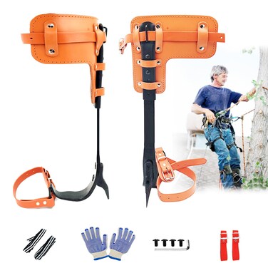 timiland Leather Tree Climbing Spikes SetUpgrade Adjustable 2 Gears Climbing SetAlloy Steel Pole Climbing SpursTree Climbing Kit for Tree Work