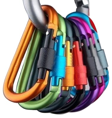 Onwon Aluminum Carabiner DRing Locking Key Security Camping Climbing Hiking Keychain 10 PCS