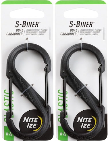 Nite Ize SBiner Plastic Dual Carabiner 4  Black 2Pack