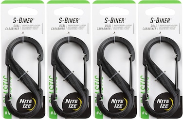 Nite Ize SBiner Plastic No4 Tactical Black DualGated Carabiner 4Pack