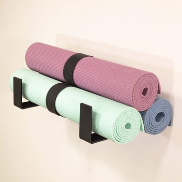 StoreYourBoard Yoga Mat Storage Rack XLarge Foam Roller Wall Hooks 3 Exercise Mats Fitness Gear Organizer