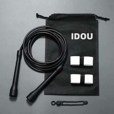 IDOU  Black 5mm PVC Jump Ropes for Fitness  IndoorOutdoor Adjustable Boxing Jump Rope wUnbreakable Handles  UltraDurable NonKinking PVC  Skipping Rope for Men  Women  Speed Jump Rope