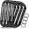 Carabiner Clip855lbs3 Heavy Duty D Ring Caribeener ClipsCarabiner Keychain Cari for HammocksCampingHikingOutdoorsGymSmall Carabiners for Dog LeashHarnessKey Ring Black