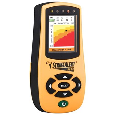 Strike Alert Personal HDLightning Detector w Heat Index Monitor