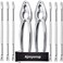 Ajmyonsp 12Pcs Crab Crackers and ToolsLobster Nut Crackers and Picks  6 Crab Leg Forks 4 Lobster Shellers 2 Stainless Steel Seafood Crackers  Storage Bag