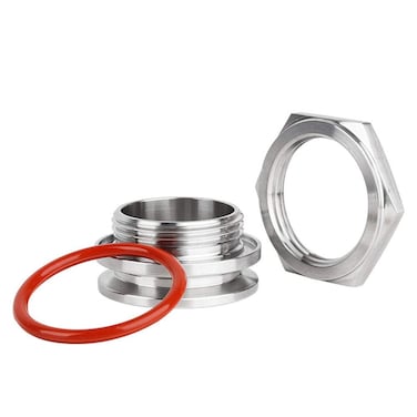 FURVOCHY Bulkhead Compression Fitting 15TC Kettle Homebrew Weldless Bulkehad Compression Fitting 304 Stainless Steel Homebrew Kettle Bulkhead With Silicone Ring 15