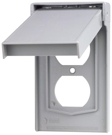 Leviton 4978GY 1Gang Duplex Device Wallplate Cover WeatherResistant Thermoplastic Device Mount Vertical Gray