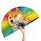Ravedash 33cm Folding Rave Fan  Doge Wow  Loud Clack Festival Fans Festival Fan Club Fan Bamboo Fan  for Events Dance Performance Festivals