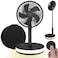 VENTY Original Portable Fan  Wireless Battery Operated Fan With 4 Speeds LED Lighting Carry Case  Remote Control  Premium Travel Rechargeable Fan  Power Bank With USB  USBC Ports Black