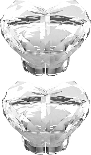 2Pcs Love Heart Shaped Toilet Tank Button Crystal Heart Toilet Press Button Button Pusher Helper Button Aid Toilet Lid Cover LifterHandle for Women Long Nail Toilet Parts Plumbing Transparent