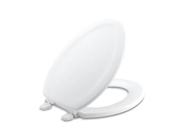 KOHLER K46470 Stonewood MoldedWood with ColorMatched Plastic Hinges Elongated Toilet Seat White
