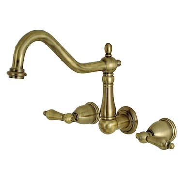 Kingston Brass KS1023AL Heritage Wall Mount Tub Faucet Vintage Brass