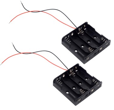 LampVPath Pack of 2 4 AA Battery Holder 4 AA Battery Holder with Leads 4 AA Battery Holder with Wires