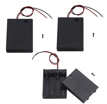 LAMPVPATH Pack of 3 4 AA Battery Holder with Switch 6V Battery Holder with Switch 4X 15V AA Battery Holder with Leads and Switch