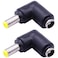 QJZXUEZHEN 2Pcs DC Power Connector Adapter 90 Degree Angle 55mm x 25mm Male Plug to 55mm x 21mm Female Jack Coupler Converter L Type 25 to 21mm Yellow