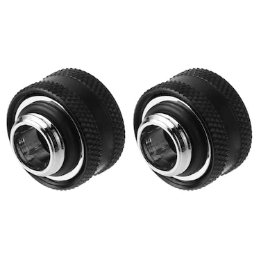 Dracaena 2 Pack G14 Thread to 14mm OD Hard Tubing Compression Fitting with Sealing Rings for Rigid Acrylic Tube for PC Water Cooling System Black