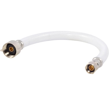 Eastman 9 Inch Flexible Toilet Connector PVC Braided Hose with 78 Inch Ballcock Nuts 38 Inch Compression Inlet Connection 48978
