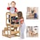 HaoZuop Toddler Tower Kitchen Stool Helper for Toddlers 13 Learning Wooden Tower with Chalkboard 4 in 1 Childrens Step Stool for Kids Free Hands Easy Assembly