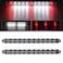 Partsam 2Pcs 15 Red 3 ID Bar wReverse white light 11 LED Truck Trailer RV Clear Lens Submersible Super Thin Led Trailer Tail Light Bar
