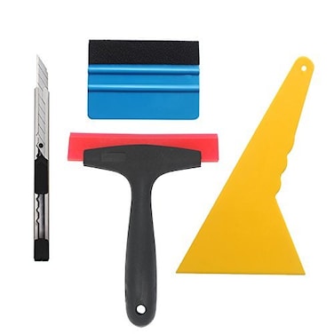 Gebildet EEFUN 4 IN 1 Installation Tool Kit for Car Window Wrapping Tint Vinyl with Utility knifeFiber Edge Squeegee Rubber Silicon Squeegeeand Hard PP Scraper