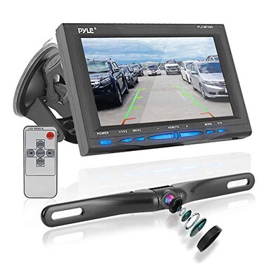 PYLE Vehicle Backup Camera for Car 7 inch Monitor Reverse Camera Stable Back Up Camera Systems for Car rv License Plate Camera Water Proof Night Vision Rear View Camera Truck Camera
