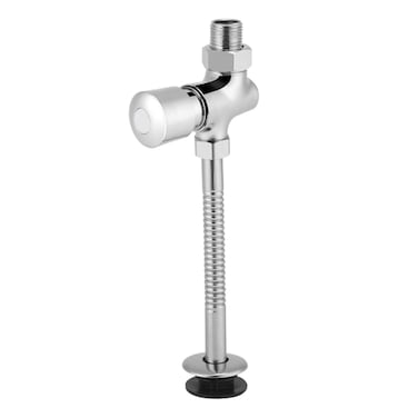 AYNEFY Urinal Flush Valve Zinc Alloy Urinal Flush Valve Kit Manual Button Type Automatic Delay White Flushometer
