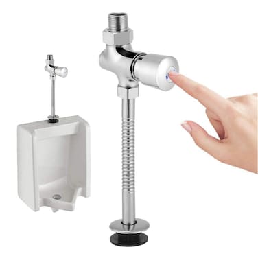 Acogedor Urinal Flush Valve Zinc Alloy Bath Toilet Urinal Flush Valve Manual Delay Automatic Shutoff Urinal Chrome Supply Exposed Fittings Flusher Valve