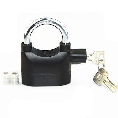LianShi Universal Security Alarm Lock SystemAntiTheft for Door Motor Bicycle Padlock 110dB with 3 Keys Black