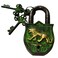 PARIJAT HANDICRAFT Functional Brass Beautiful Padlocks with Two Keys TigerAntique
