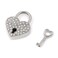 Tulead HeartShaped Lock Old Lock Heart Silver Mini Padlock 151x118 Baggage Lock Metal Padlock Heart with Key