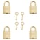 heyous 4pcs Zinc Alloy Archaize Padlocks Key Lock with Key for Wooden Boxes Jewelry Box Storage Box Lockable Diary Book Gold