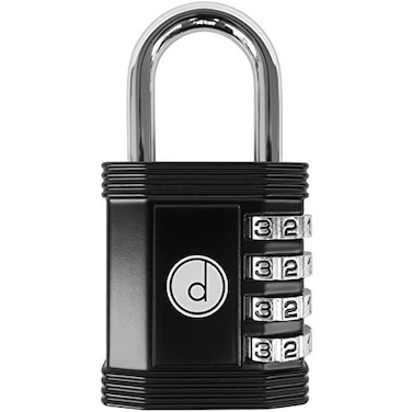 Padlock Combination Lock 4 Digit  for Gym Lock School Locker Lock Outdoor Gate Fence and Storage Combo Lock  Locks for Lockers  Weatherproof Metal  Keyless Easy to Set Resettable  Black