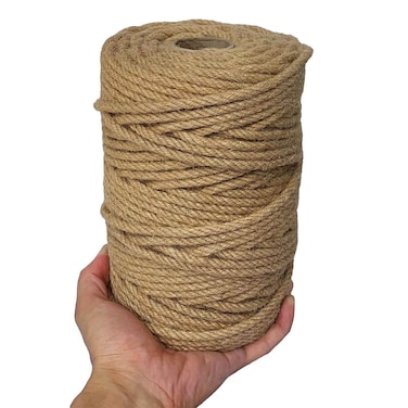 ILIKEEC 328 Feet Jute Rope 6mm 4Ply Natural Thick Jute Twine String for Floristry DIY Arts Crafts Gardening Bundling and Cat Scratch Post Brown