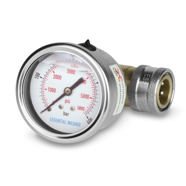 ESSENTIAL WASHER Pressure Washer Gauge 5800 PSI Back Mount with 38 Inch Quick Connect and Plug
