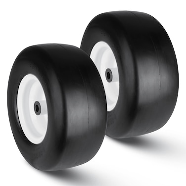AEagle New Flat Free Mower Tire on Steel Wheel 13x6506 for 3868 Deck HandPush Lawn Mowers Tractor  Hub 471 with 34 Greased Bushing 136506 T161 2 Pack
