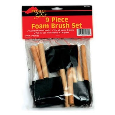 Linzer A8509 Foam Brushes For All Paints  Stains 9Pack