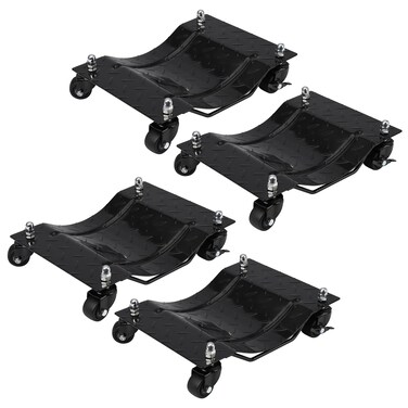 Towallmark Car Dolly 4 Pack Upgraded Car Dolly with Nylon Wheels 6000lbs Load Bearing Tire Wheel Dolly Vehicle with 360 Rotational Wheel for Moving Cars Trucks Trailers Motorcycles Black